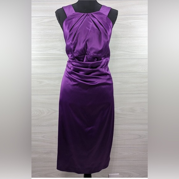 Cocktail Pleated Satin Dress - Picture 1 of 5